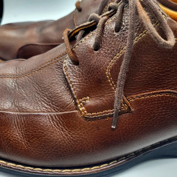 10.5 M JOHNSTON & MURPHY SHULER BICYCLE 20-7223 DRESS SHEEPSKIN SHOE BROWN - Picture 7 of 13